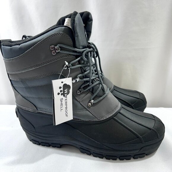 Akademiks Men's Waterproof Snow Boots Black Duck Toe Size US 13 - No Box - Picture 4 of 11